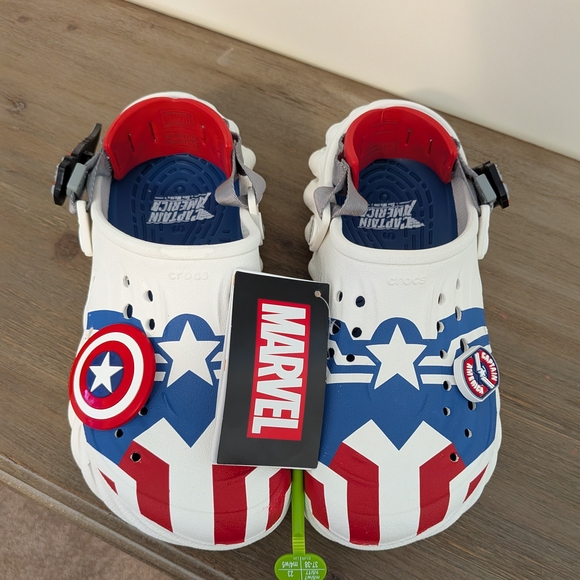 CROCS Kids Sandals - Red, White, and Blue - Picture 1 of 5